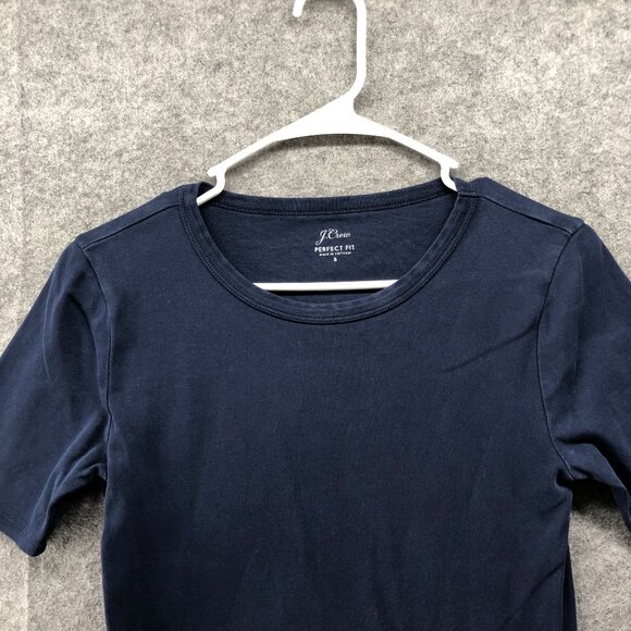 J. Crew Perfect Fit T Shirt Womens S Navy Blue Short Sleeve Crewneck Cotton - Picture 3 of 8